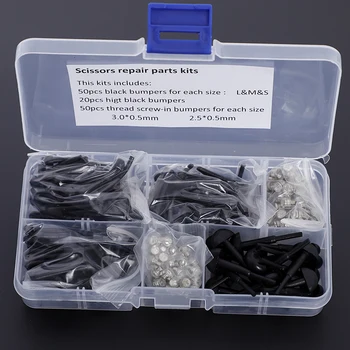 Barbiere usa 1 scatola forbici Kit di parti di riparazione 170 pezzi di ricambio paraurti in gomma Silenciador forbici per capelli accessori PJ-0008