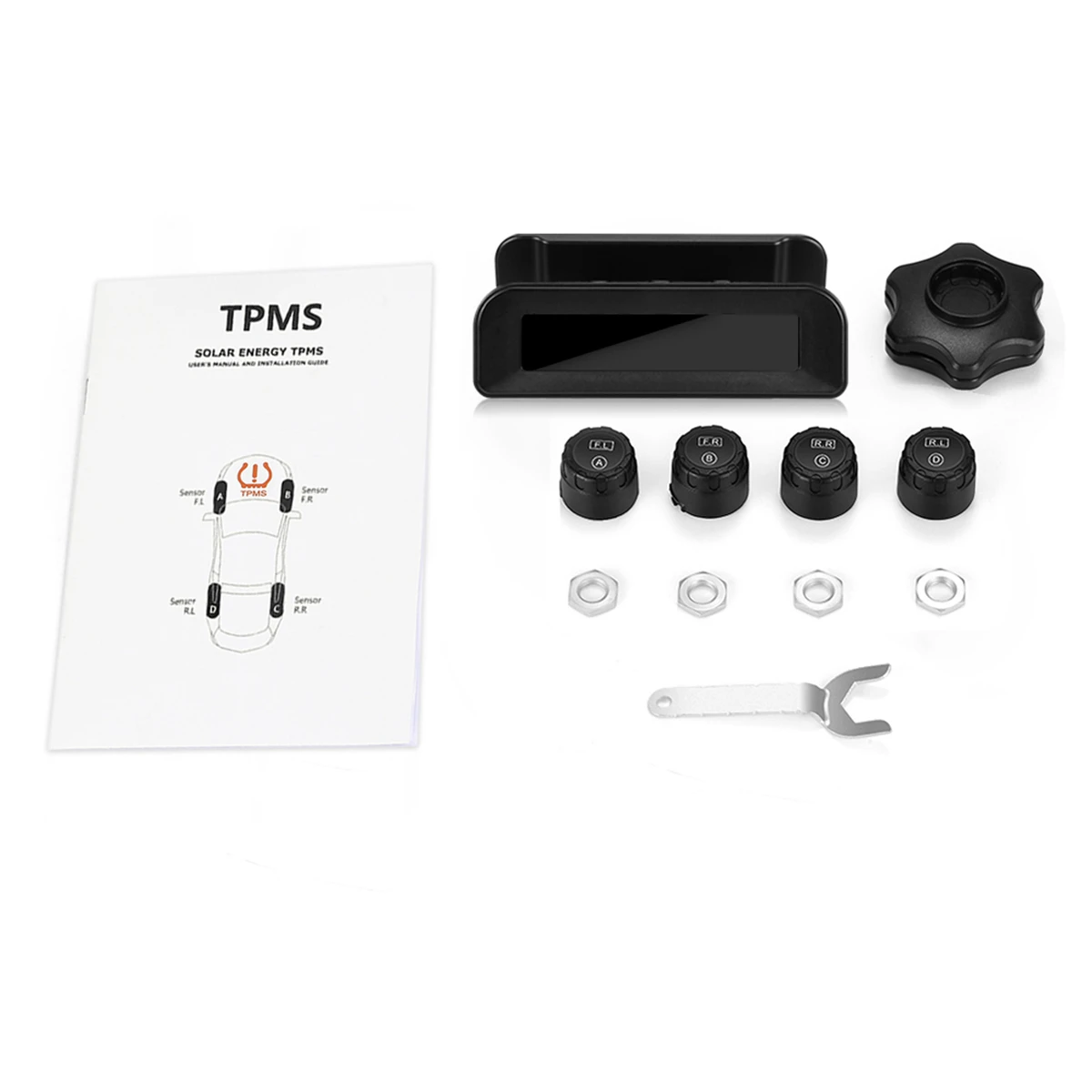 TPMS сенсор беспроводной в режиме реального времени Солнечная Внешняя система контроля давления в шинах с 4 внешними датчиками s датчик давления в шинах
