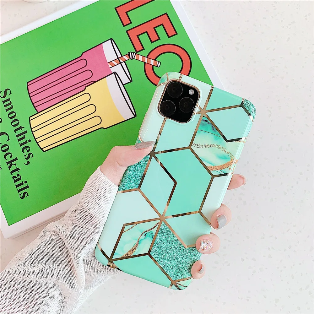N1986N чехол с мраморным покрытием для iPhone 11 Pro Max X XR Xs Max Роскошный чехол для телефона для iPhone 6 6s 7 8 Plus модный IMD полный Чехол