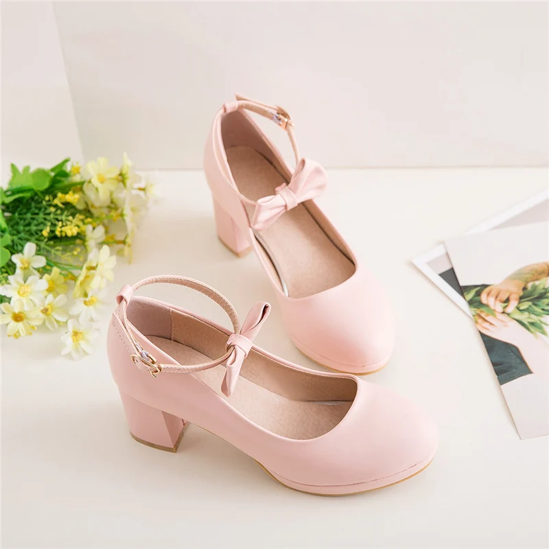 best children's shoes New Children Bow High Heels Girls Shoes Princess Performance Dress Leather Shoes Student White Pink Kids Dance Shoes 02C Sandal for girl