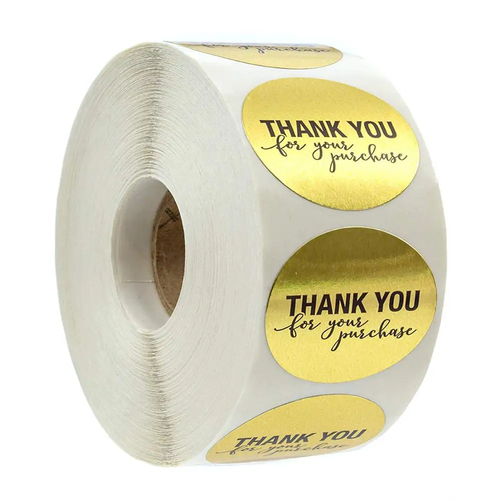 

THANK YOU for Your Purchase Round Gold Stickers Seal Labels 500 Labels Stickers Scrapbooking for Package Stationery Sticker