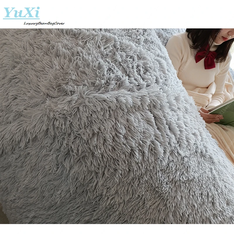 OTAUTAU 4ft King Size Fluffy Warm Cashmere Bean Bag Sofa Pouf with