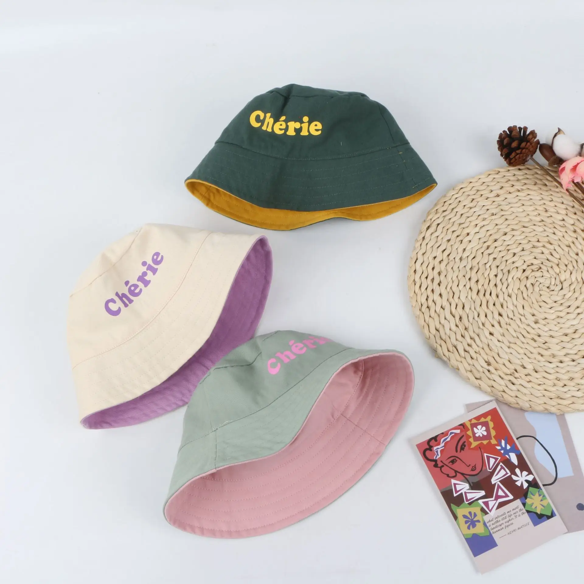 Двусторонняя Панама с буквенным принтом для мальчиков и девочек весна лето 2020