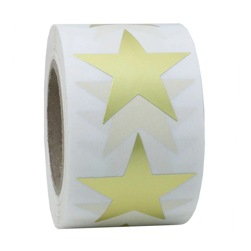 50-500pcs Labels Stickers Star Shape of Gold Stickers Seal Labels Scrapbooking for Package and Wedding Decoration Paper Golden afbeelding