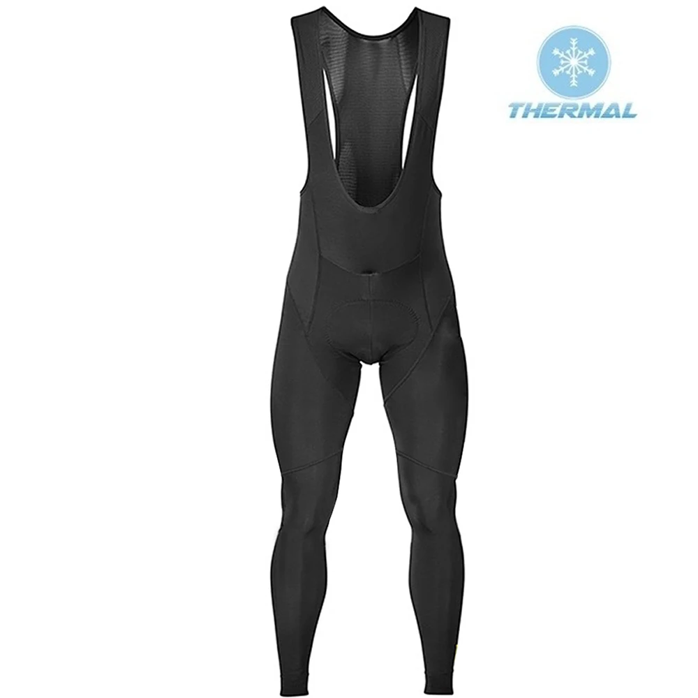 Winter Fleece Thermal Mens Cycling Tights Pants Outdoor Bicycle Wear Bibs Pants With Gel Pad Shockproof Bike Trousers