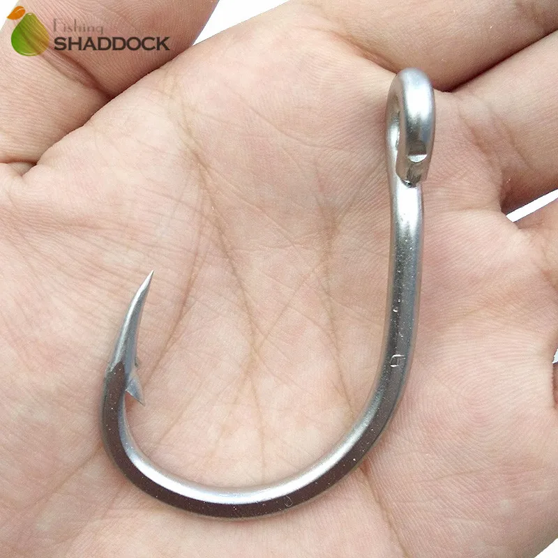 50pcs 10884 스테인레스 스틸 낚시 후크 흰색 강한 큰 게임 물고기 참치 미끼 Fishhook 크기 3/0 4/0 5/0 6/0 7/0 8/0 9/0 10/0