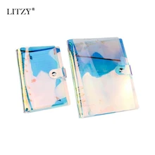 A5 A6 A7 ПВХ Радужный лазерный Биндер прозрачный Блокнот Дневник Обложка школа DIY 6 отверстий связующий дневник планировщик Обложка офисные принадлежности