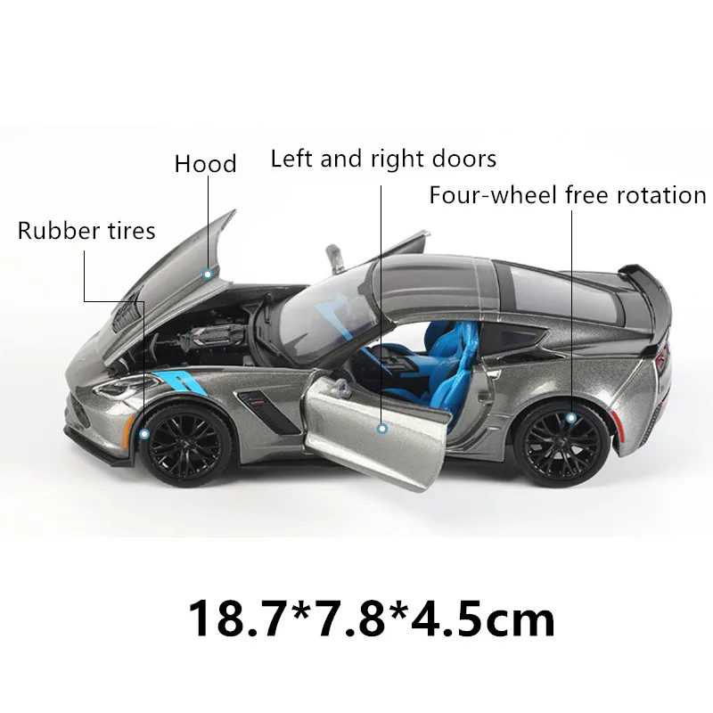 Гоночная трансформерная модель автомобиля Maisto 1:24 2017 Corvette Grand Sport из сплава