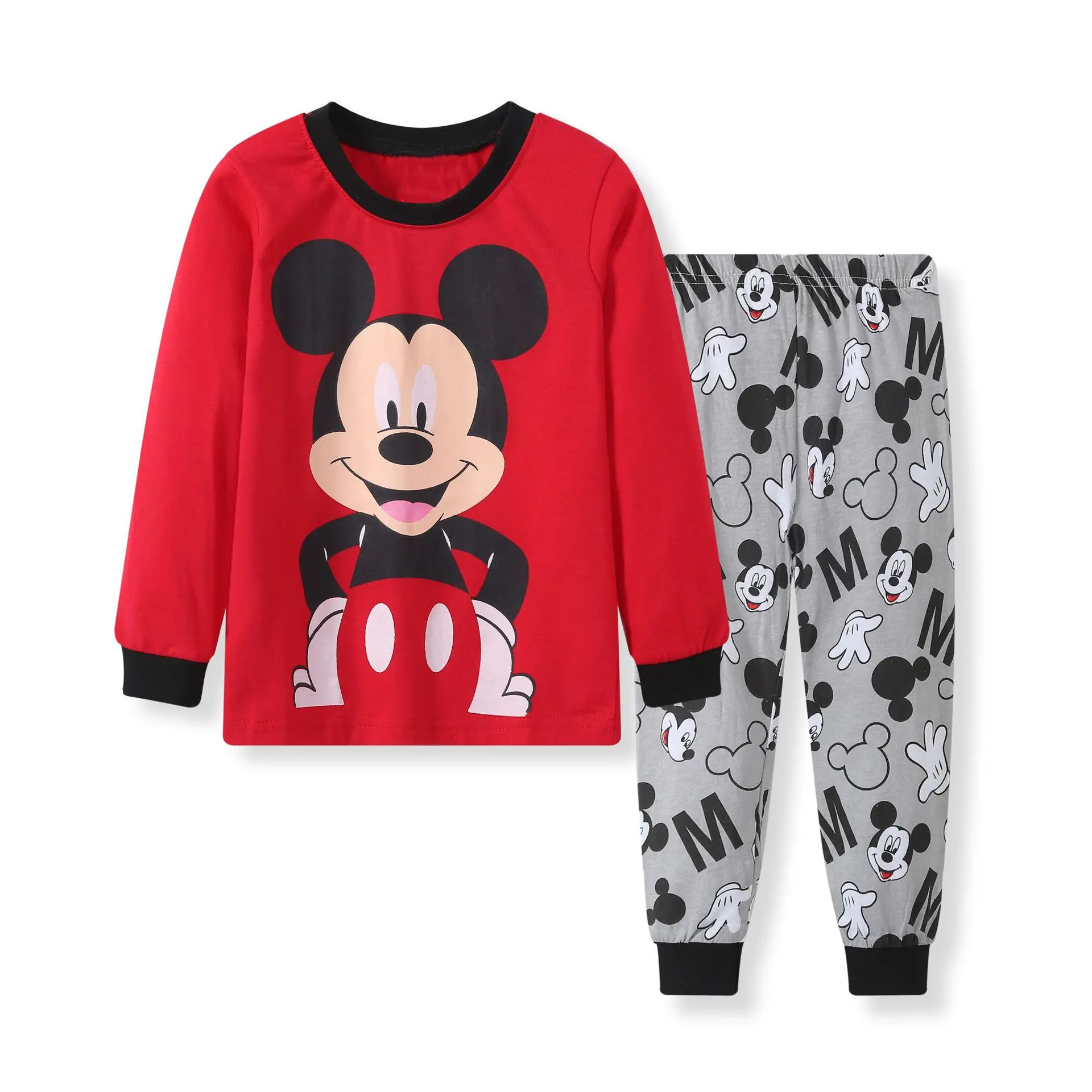 Disney/комплект одежды для маленьких мальчиков, детская одежда с Микки Маусом Осенняя Девичья одежда с Минни зимняя одежда с рисунком для маленьких девочек хлопковая детская одежда - Цвет: B
