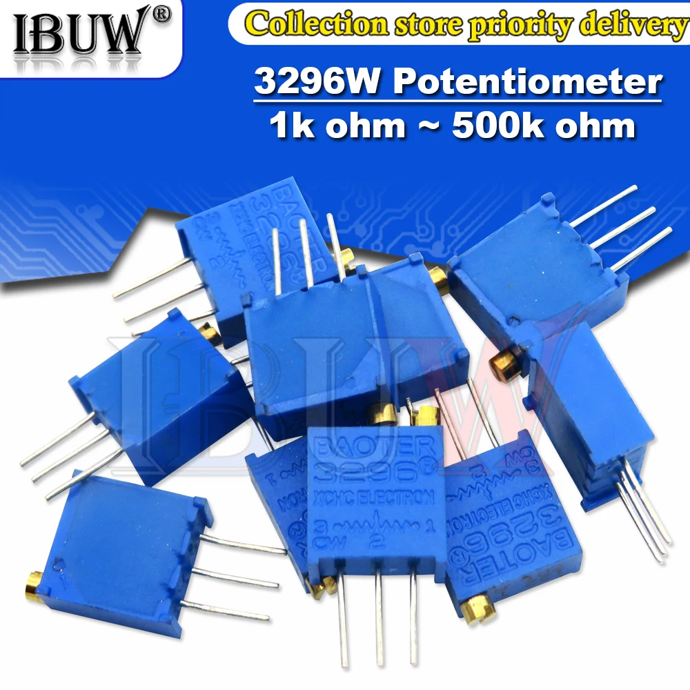 10PCS 3296W potentiometer precision adjustable resistance multi-turn trimming 1K 2K 5K 10K 100K 103 100R