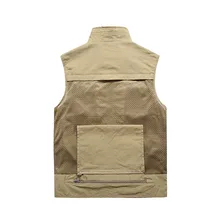 Весенний и осенний мужской повседневный Универсальный Мульти-мешок жилет Мужской без рукавов на молнии кардиган жилет