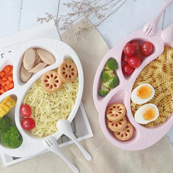 

High Quality Baby Bowl Children Plate Kid Tableware Feeding Bowl Fruit Snack Sub Grid Dinner Food Dishes
