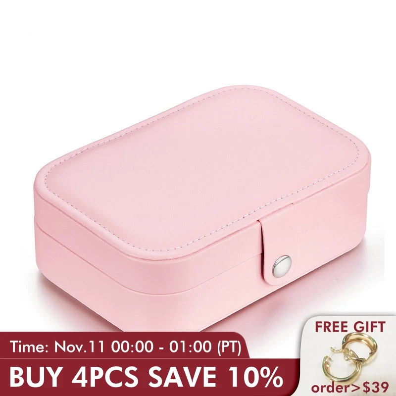 

[ADD TO CART, WIN REDMI PHONE] bamoer Pink Multi-function PU Leather Jewelry Box Storage Box Lady Storage Box Cage Only BZ0065