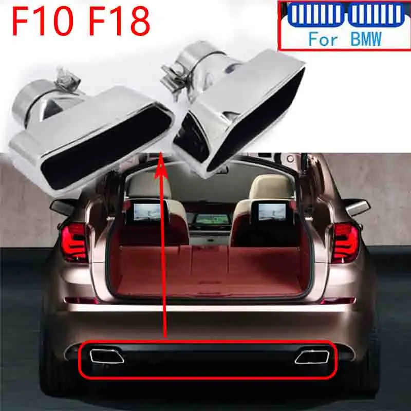 

1set M Power Performance For BMW 5 Series F10 F18 2011-2016 Class 5 Stainless Steel Car Exhaust Pipe Muffler Tip Tailpipe Cover