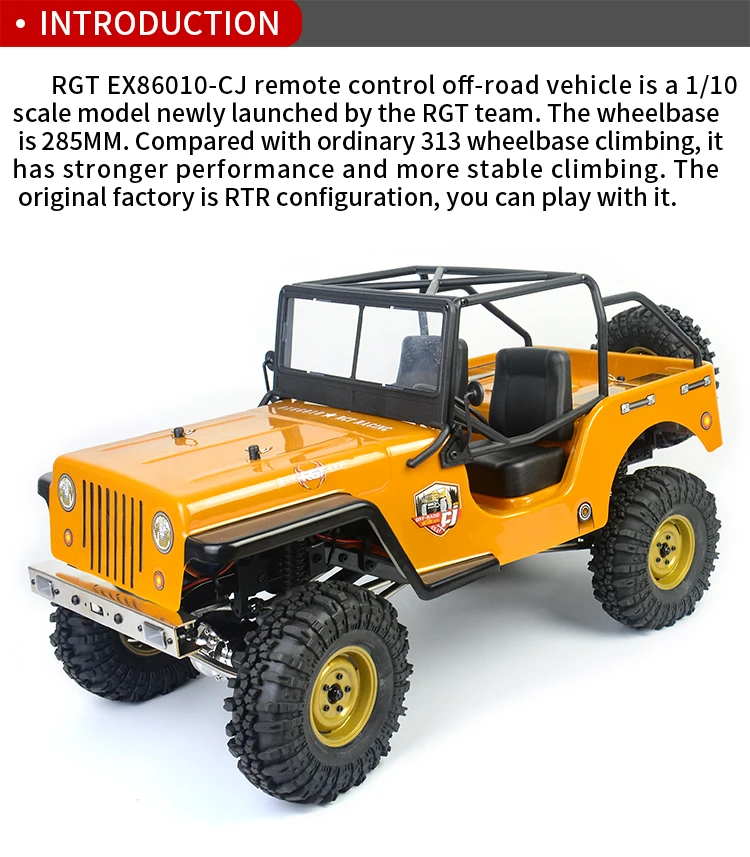 RGT RC Car 1/10 EX86010 CJ 4WD 4x4 