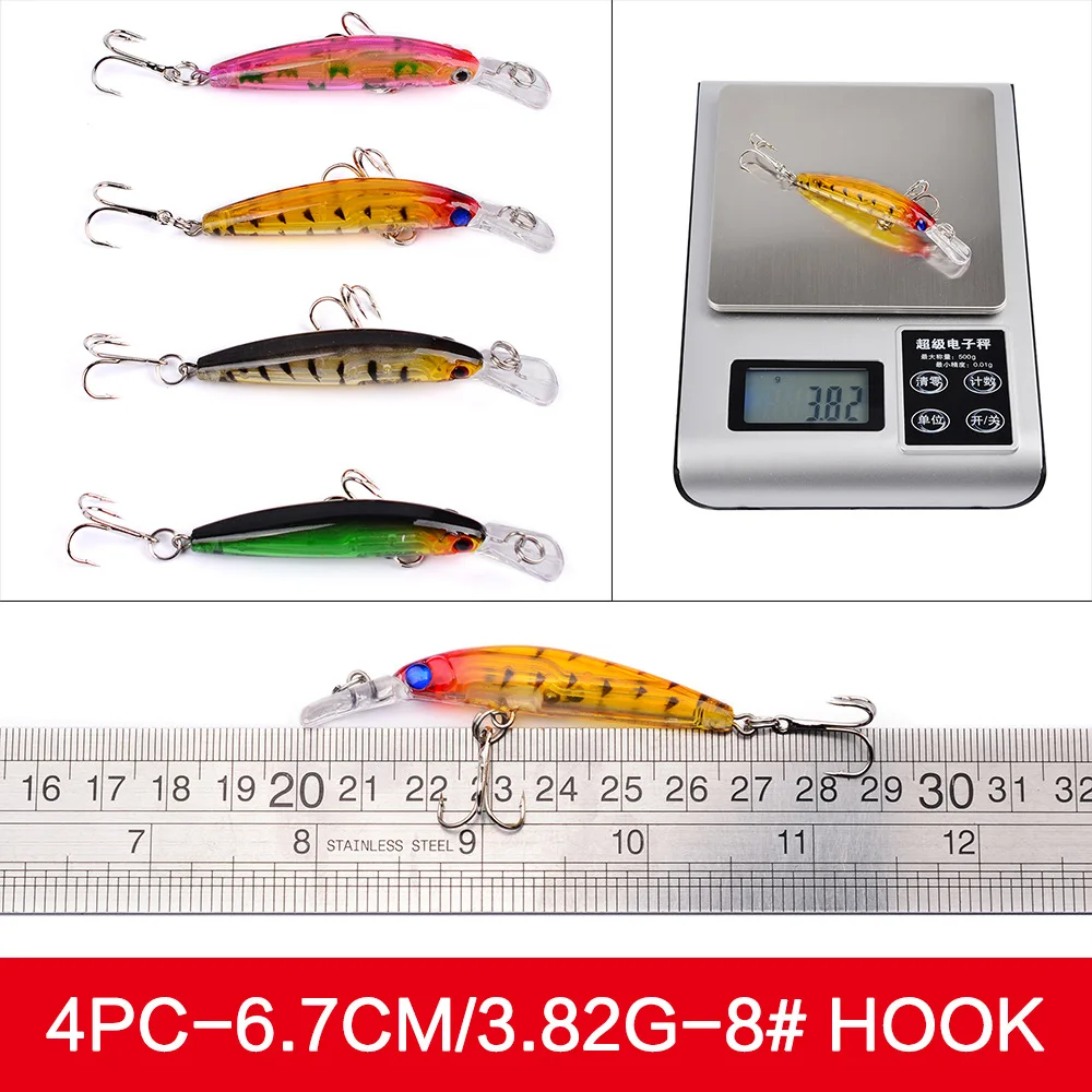 1 Set of Wobbler Carp Minnow Hard/Artificial/Fake Bait for Fishing  Tackle/Lure Mixed Swimbait Crankbaits Trolling Pike
