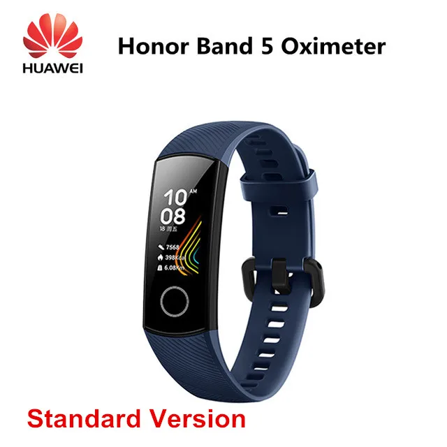 Blue huawei Honor Band 5, версия NFC, сенсорный экран, смарт-браслет, фитнес-трекер, пульсометр, уровень кислорода в крови, смарт-браслет Honor Band 5 - Цвет: Blue