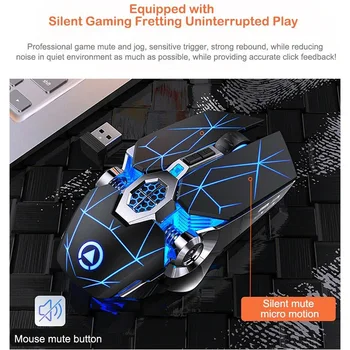 

Wireless Optical USB Mouse Gaming Mouse 7 Color LED Backlit Rechargeable for PC FKU66
