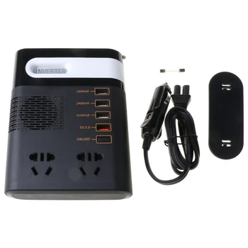 

200W Car Power Inverter DC 12V/24V to AC 220V Voltage Converter Short Circuit Automatic Protection QC 3.0 USB Charger