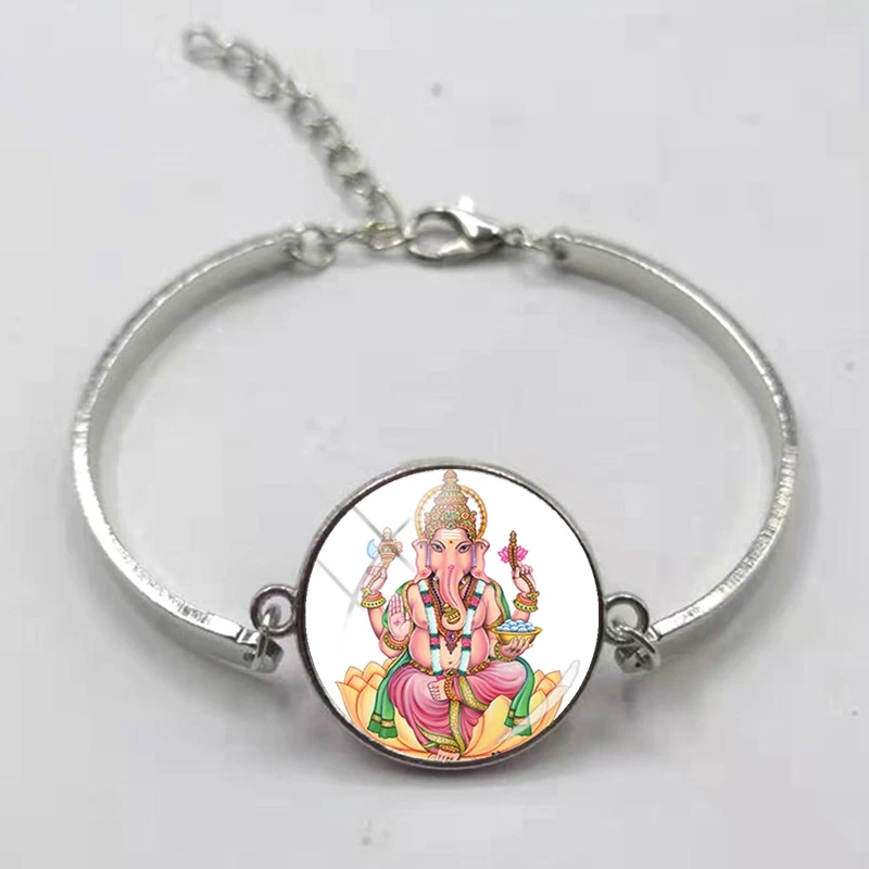 Браслет Lord Ganesha, кулон-амулет, индийский браслет со слонами, Будда, духовная медитация, ювелирный браслет - Окраска металла: Silver