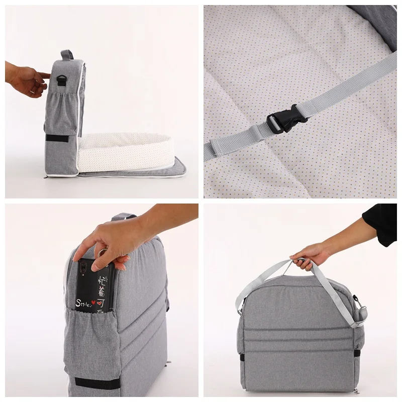 Lettino da viaggio per bambini con rete Tenda pieghevole per bambini Culla lavabile Lettino da viaggio bionico Lettino traspirante - immagine 3