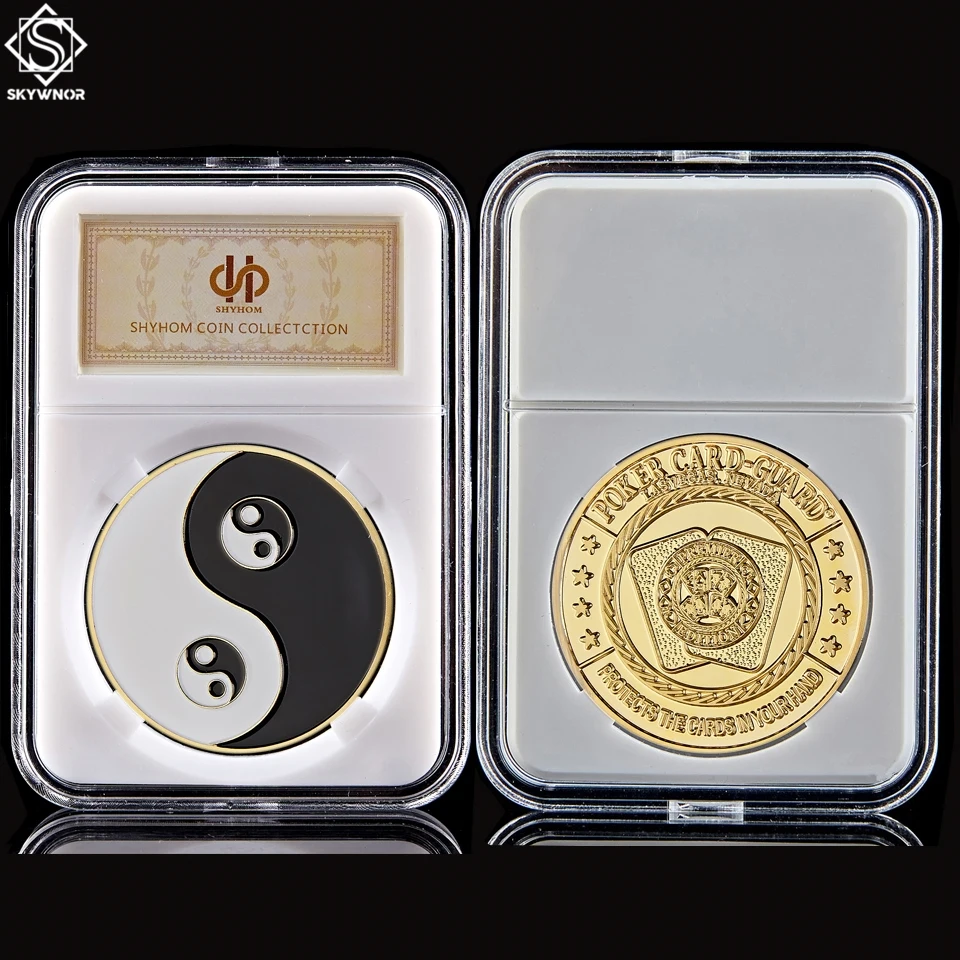 

Chinese Fengshui Tai White Taoism Sign Chi Black Ancient Eight Diagrams Gold Collectibles Coin