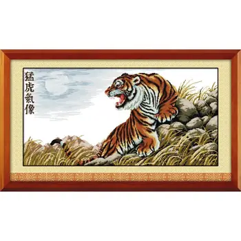 

Joy Sunday Cross Stitch A Tiger Full of Momentum Pattern Cross Stitch Kit Embroidery Needlework Home Decor Wall Painting Gift