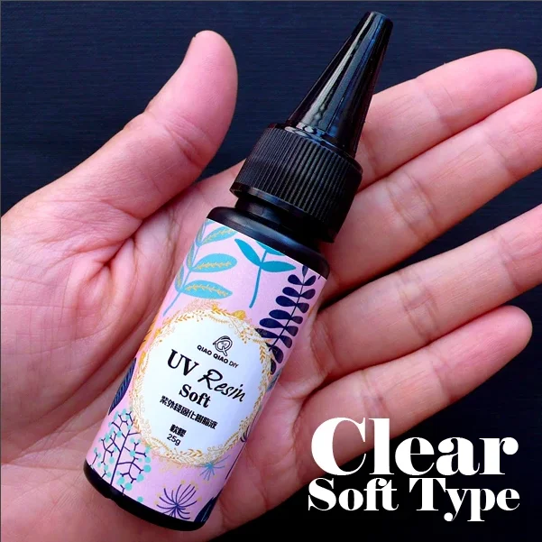 Soft Type UV Resin Kawaii Resin Craft Supplies Solar Curing Ultraviolet Activated Resin Sunlight Cure Resin Transparent Clear