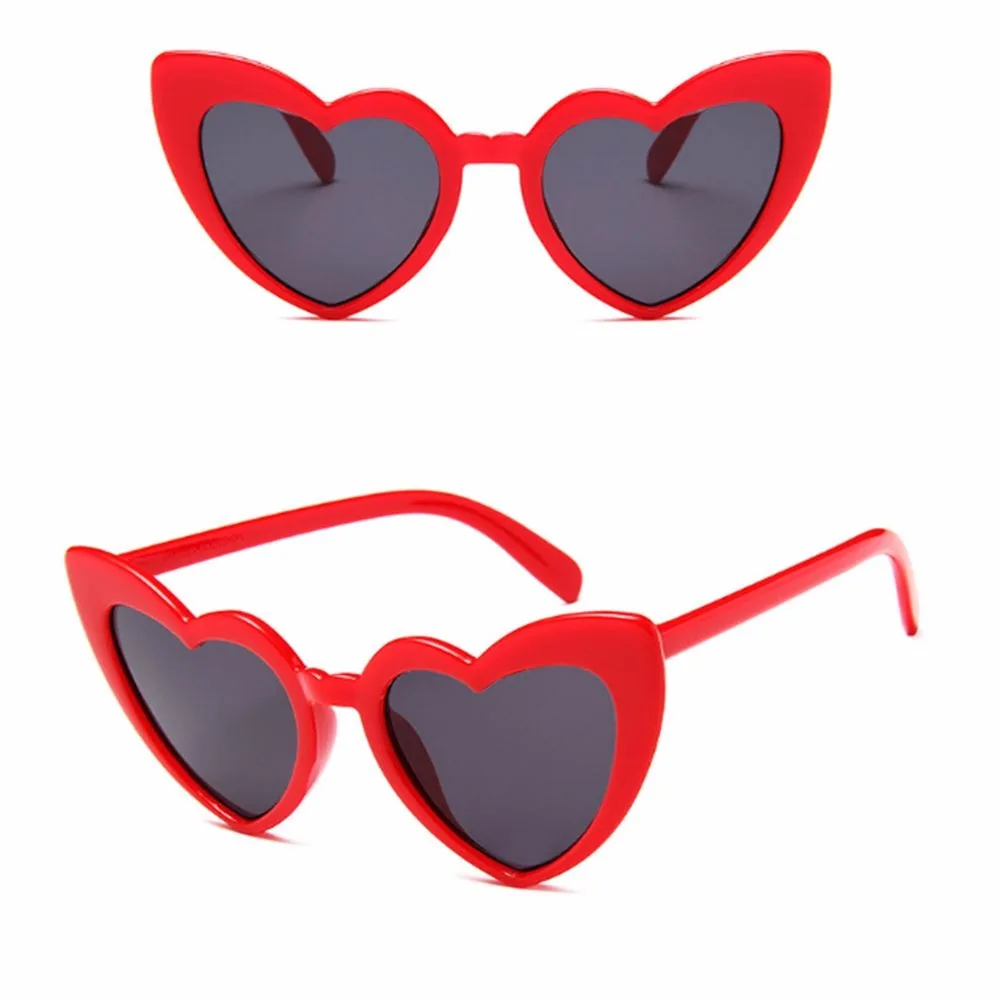 1PCs Heart Frame Party Glasses Cat Eye Ladies Brand Designer Sunglasses Heart Shaped Eyewear Retro UV400 Women Sunglass 2022 New blue lens glasses