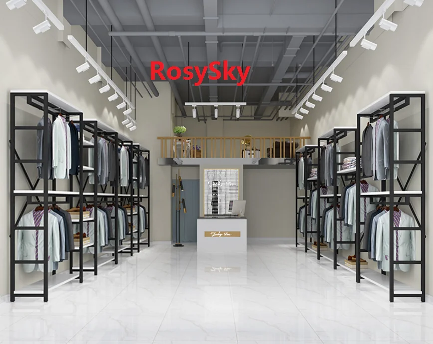 

Clothing store display rack men's and women's clothing store shelf display hanger