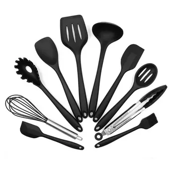 

10PCS/SET Environmental Safe Silicone Cooking Tools Practical Home Kitchen Dinnerware Tableware Cooking Gadgets Tools