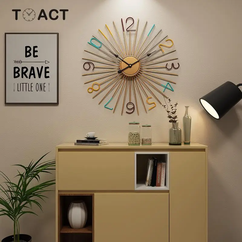 Günstig Große Metall Wanduhr Moderne Design Dekorative Bar Cafe Kreative Nordic Big Hängen Uhren Eisen Kunst Wand Uhr Wohnkultur