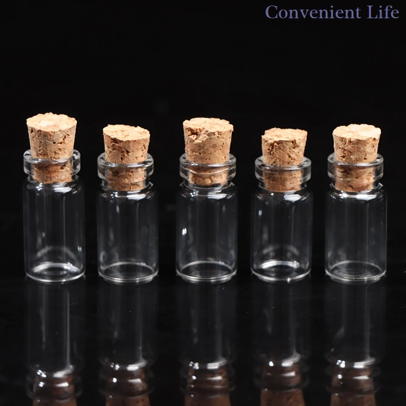 10pcs Small Glass Bottles with Cork Tiny Vials Jars 11x22mm For Wedding Jewelry