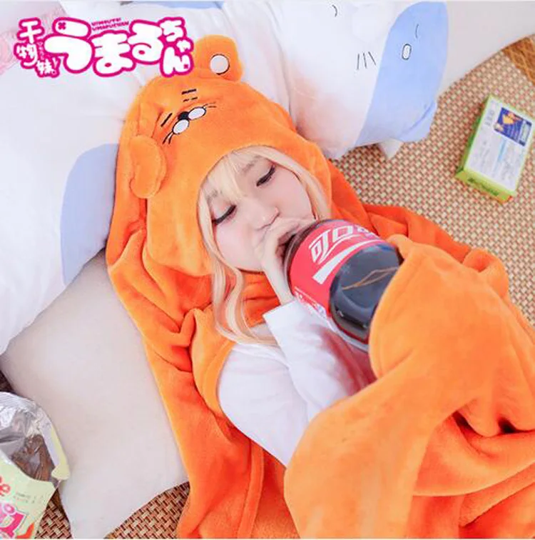 

160cm*110cm Anime Himouto Umaru-chan Cloak Umaru Cosplay Costume Flannel Cloaks Blanket Hoodie Girl Robe Xmas Gift