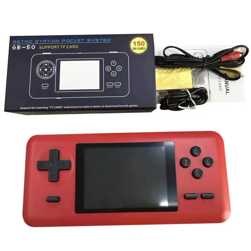Игровая консоль 3,0 дюймов GB-50 мини-игра 8 бит Consola с 586 играми портативная игра для расслабления