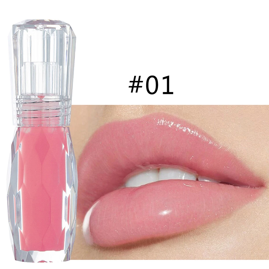 HANDAIYAN Moisturizer Plumper Lip Gloss Crystal Sexy Big Lip Pump Transparent Waterproof Lip Tint Lipgloss Vivid Colorful Makeup