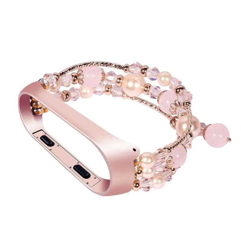Модный женский браслет Декоративные ювелирные изделия Замена спортивные часы ремешок браслет для Xiaomi mi Band 4 аксессуары - Окраска металла: Pink