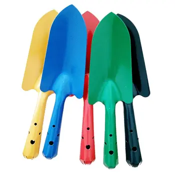 

OOTDTY Mini Colorful Metal Garden Shovel Flower Soil Planting Digging Transplanting Light Duty Tools for Children Women Seniors