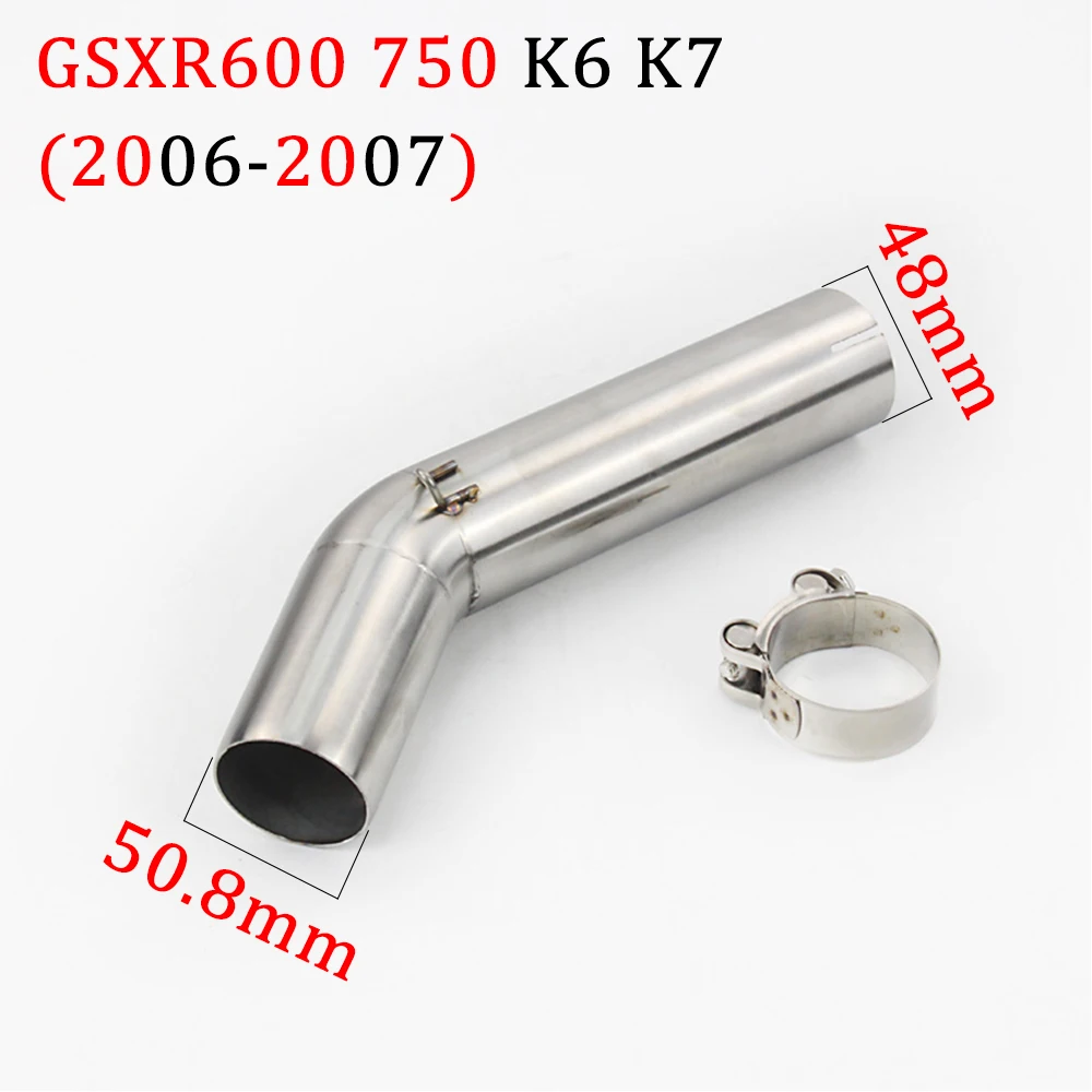 Для SUZUKI GSXR600 GSXR750 GSXR1000 мотоцикл выхлопной coonecter средняя труба GSXR 600 750 2006-2011 K5 k6 k8 K9 2008-2010 k11