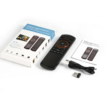 

2.4G Dual-side Fly Mouse Remote Control with Mini Wireless Keyboard and Infrared Learning LED Indicator Light for Android