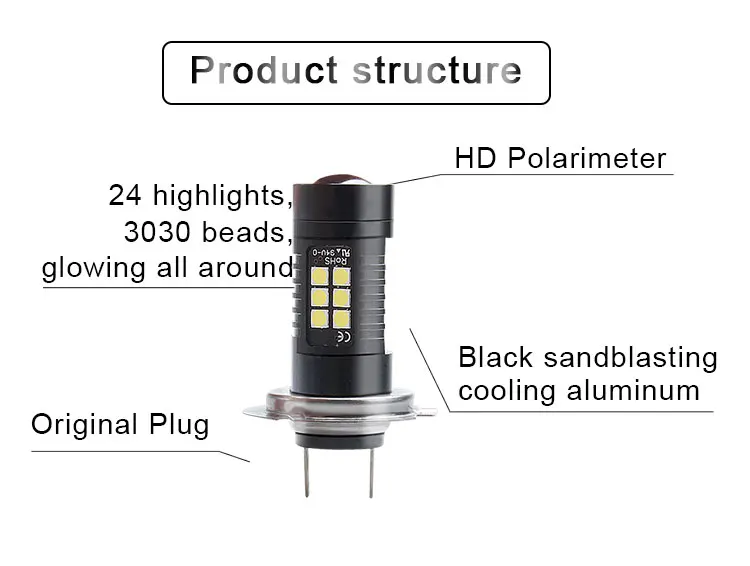 2 шт. автомобиль H7 led 9H3 H1 H4 H11 H15 9006 P13W Противотуманные фары дневного света лампы поворот Парковка лампы 12V