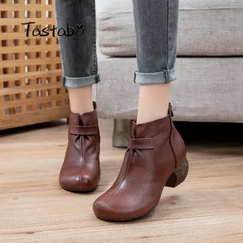

Ankle Boots women 2020 Butterfly knot Plush Winter boots women Black Fashion Zip Ladies Warm shoes Wedge Split Leather 8717