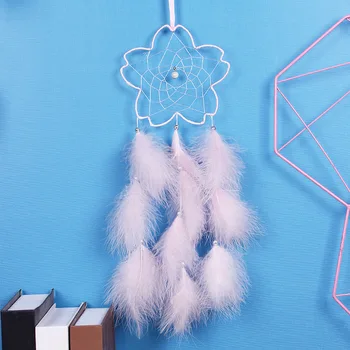 

DIY Lamp String Flower Feathers Dreamcatcher Campanula Hanging Decorative Ornaments Handmade Traditional Pendant Crafts