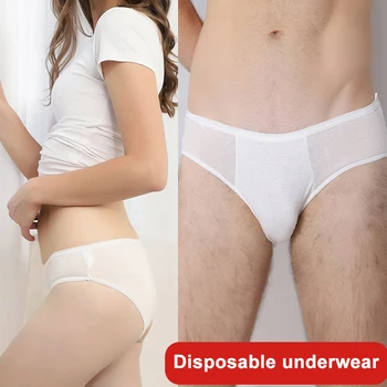 

10Pcs Men Women Disposable 100% Cotton Underwear for Travel Hospital Stays Emergencies TT@88