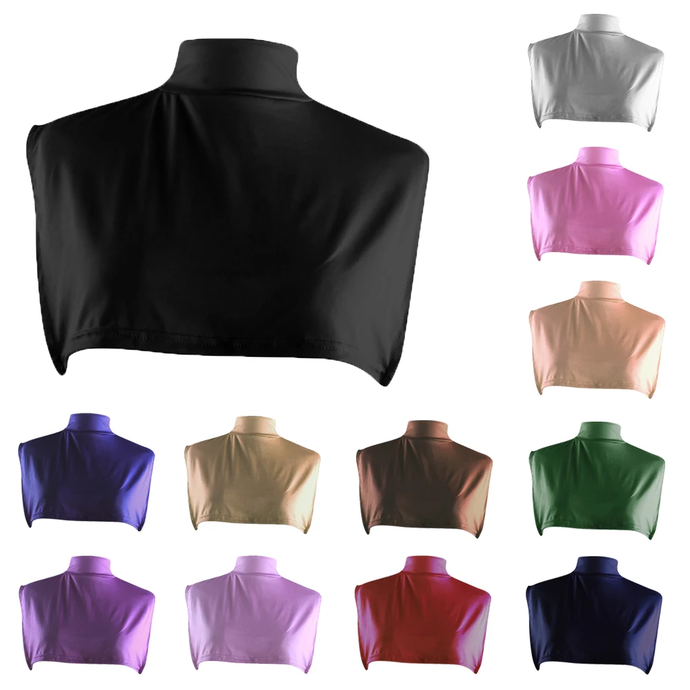 Neck-Cover Inner-Hijab Half-T-Shirt Islamic Women Underscarf Turtleneck Ramadan Fake-Collar