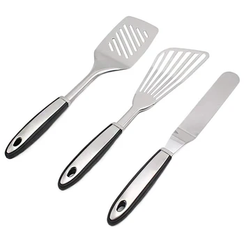

3 Pieces Stainless Steel Spatula Set Heat-Resistant Spatulas Kitchen Utensil perfectfor Cooking, Grilling, BBQ and More