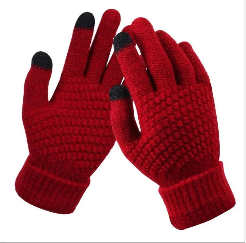 baby stroller mosquito net Women's Winter Touch Screen Gloves Thicken Warm Knitted Stretch Gloves Imitation Wool Full Finger Outdoor Skiing Gloves baby accessories diy