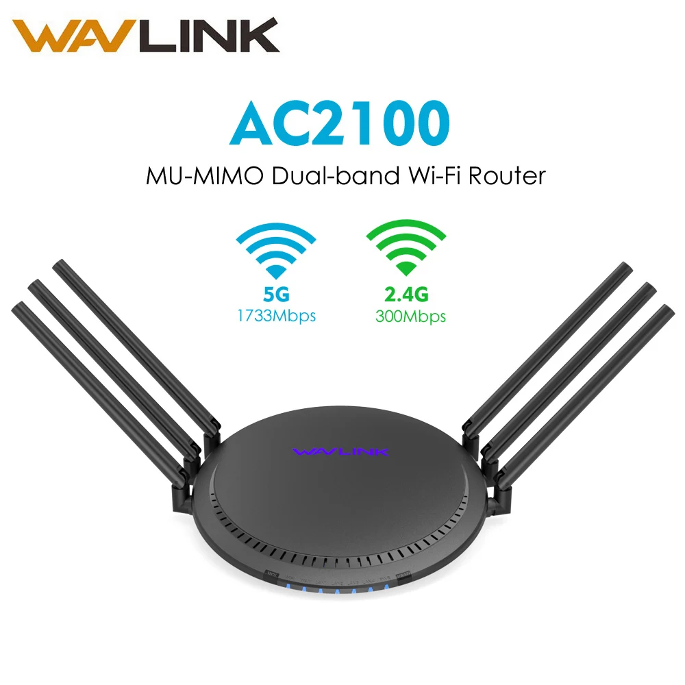 Wavlink AC2100 MU-MIMO двухдиапазонный умный Wi-Fi маршрутизатор с Touchlink Беспроводной Wi-Fi маршрутизатор 5 ГГц/1733 Мбит/с + 2,4 ГГц/300 Мбит/с Gigabit Lan