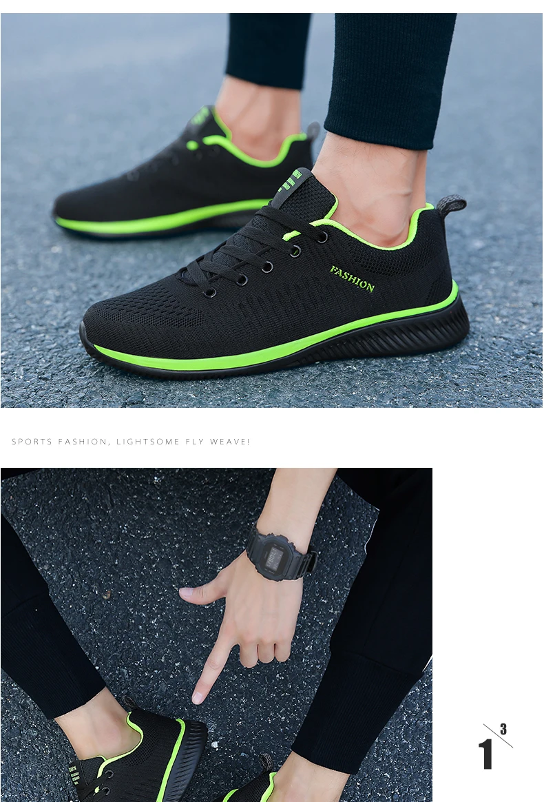 New Style Lace Up Male Sneakers Casual Breathable Mens Mesh Shoes Popular No-slip Men Shoes Tenis Masculino Zapatillas Hombre 66