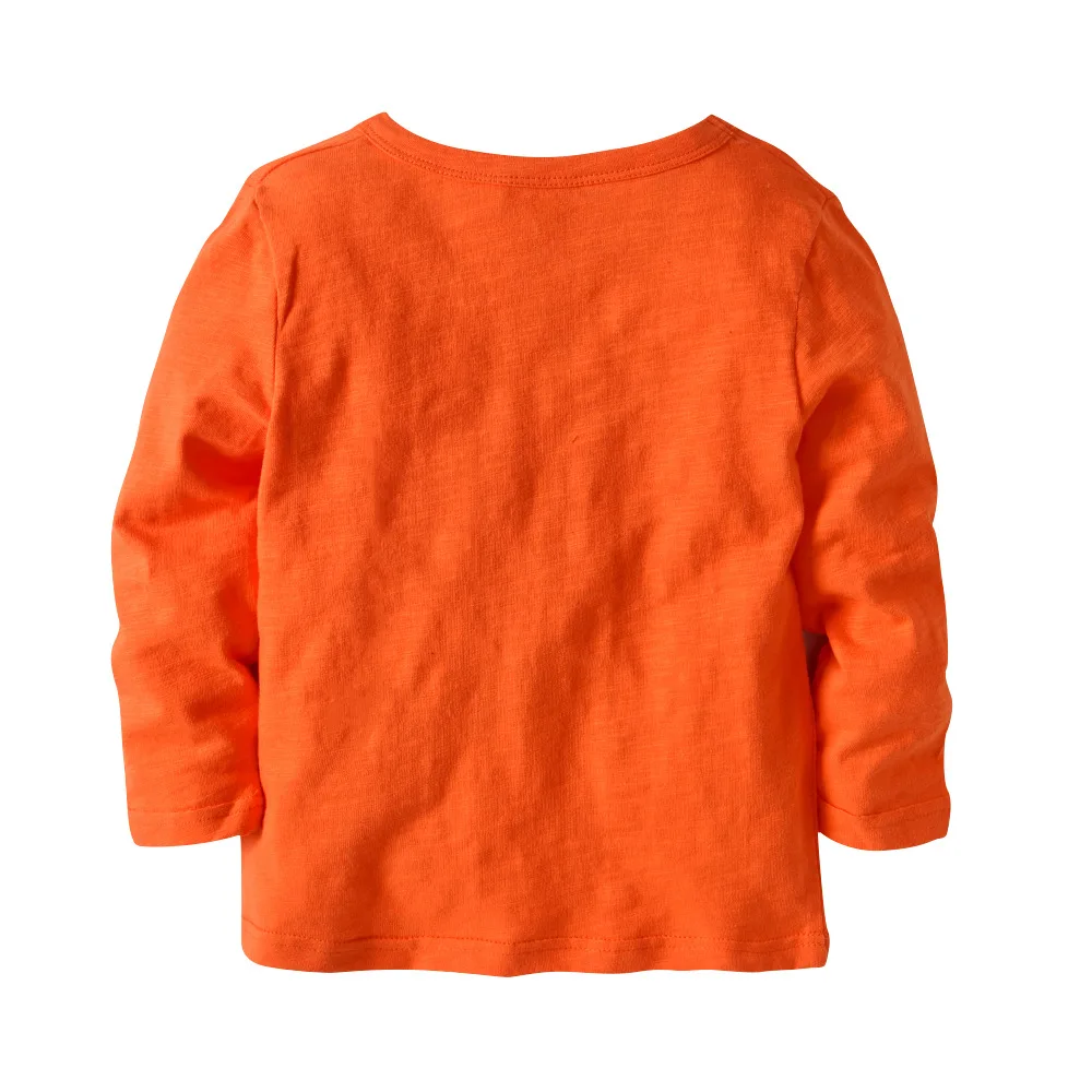 Осенняя футболка с длинными рукавами из чистого хлопка с бусинами для мальчиков детская Базовая рубашка Осень-Зима Детская рубашка с длинными рукавами